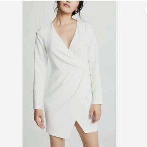 Black Halo Carie Sheath Dress Ivory Faux Wrap Bridal Mini Dress Size 0